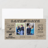 Rustieke  Look Save The Date 2 Foto (Voorkant / Achterkant)