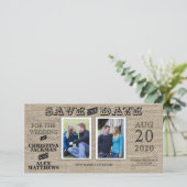Rustieke  Look Save The Date 2 Foto (Staand voorkant)