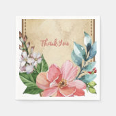 Rustieke look Waterverf Floral Servet (Voorkant)