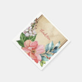 Rustieke look Waterverf Floral Servet (Hoek)