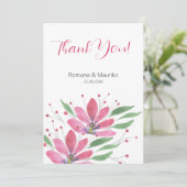 Rustieke Lotus Bloemen Waterverf Kunst Bedankkaart (Staand voorkant)