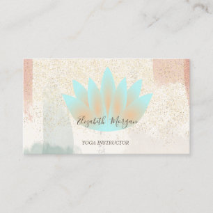 Rustieke,Lotus,Confetti Waterverfstreek Visitekaartje