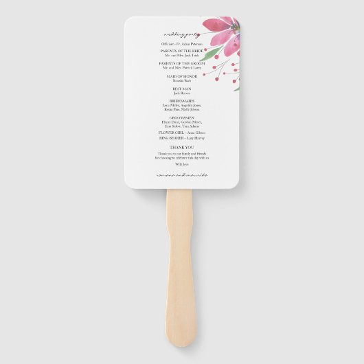 Rustieke Lotus Waterverf Handbeschilderd Programma Handwaaier (Achterkant)