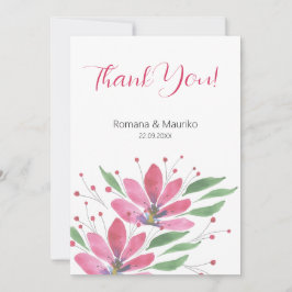 Rustieke Lotusbloemen Watercolor Kunst Bedankkaart