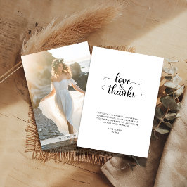 Rustieke Love & Thanks Bruiloft Feest Strand Foto  Bedankkaart