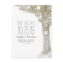 Rustieke love tree land save the date briefkaarten