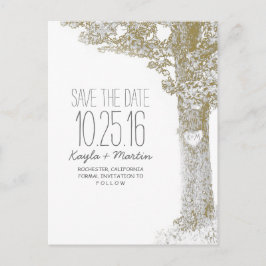 Rustieke love tree land save the date briefkaarten