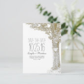 Rustieke love tree land save the date briefkaarten (Staand voorkant)