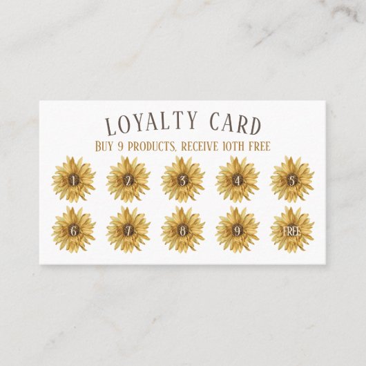 Rustieke Loyalty Houten Deegroller Zonnebloemen Ba Visitekaartje (Voorkant)
