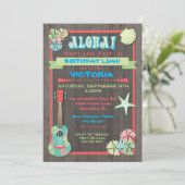 Rustieke Luau Tropical Beach uitnodigingen (Staand voorkant)