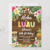 Rustieke LUAU Tropische Aloha Verjaardag uitnodigi Kaart (Voorkant)