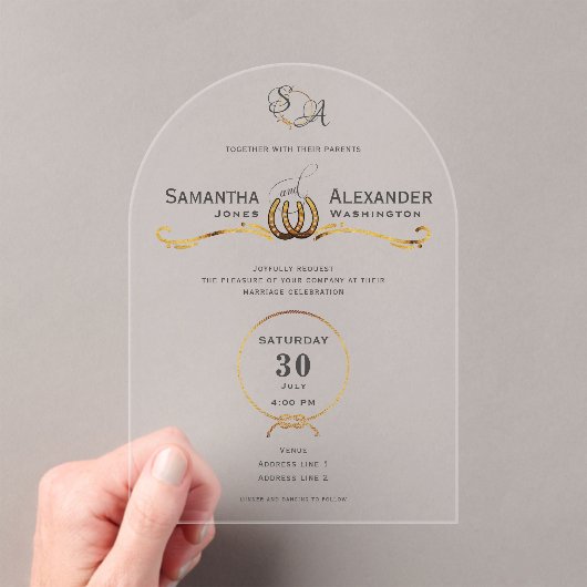 Rustieke Lucky Love Westerne schuur Hoefijzers bru Acryl Uitnodigingen (Insitu (Draagbaar))