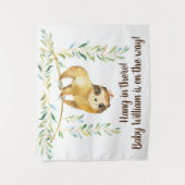 Rustieke luiaard baby shower achtergrond wandkleed (Voorkant)