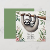 Rustieke Luiaard Baby Shower Kaart (Voorkant / Achterkant)