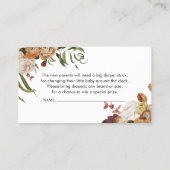 Rustieke Luier Raffle Baby shower Behuizing Kaart Visitekaartje (Achterkant)