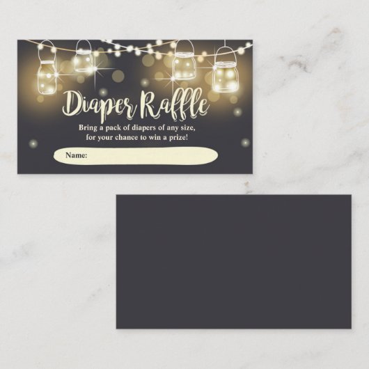 Rustieke Luier Raffle Kaart verlichting potten Ele (Voorkant / Achterkant)