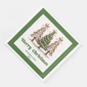 Rustieke Luipaard Kerstboom Eettafel Servetten Maa (Hoek)