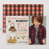 Rustieke Lumberjack foto uitnodigingen (Voorkant / Achterkant)