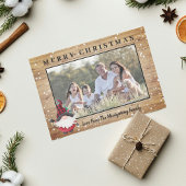 Rustieke Lumberjack Gnome Kerst Foto Feestdagenkaart