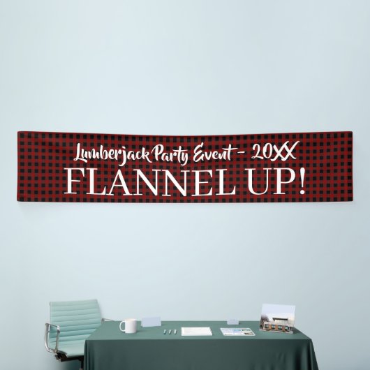 Rustieke Lumberjack Plaid Typography Custom Event Spandoek (Beurs)
