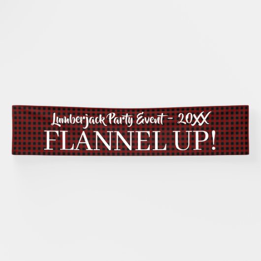 Rustieke Lumberjack Plaid Typography Custom Event Spandoek (Horizontaal)