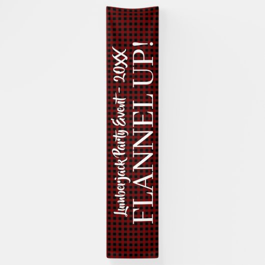 Rustieke Lumberjack Plaid Typography Custom Event Spandoek (Verticaal)