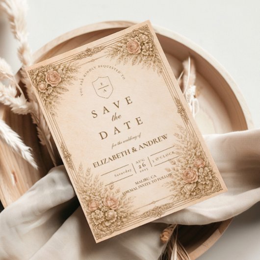 Rustieke Luxe Botanische Bloemige Bruiloft Save The Date