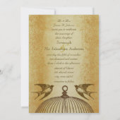 Rustieke Luxe Gouden Vintage Liefdesvogel Trouw Ui Kaart (Achterkant)
