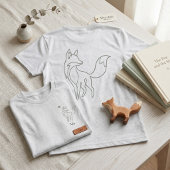 Rustieke luxe lijnkunst vos sagegroene kindernaam Tri-Blend shirt