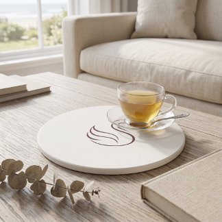 Rustieke Luxe Minimalistische Zwaan Ronde Zandstee Zandsteen Onderzetter