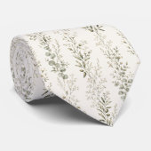 Rustieke luxe salie eucalyptus wilde bloem stropdas (Opgerold)