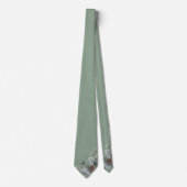 Rustieke luxe saliegroene botanische monogram brui stropdas (Voorkant)