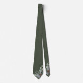 Rustieke luxe saliegroene botanische monogram brui stropdas (Voorkant)
