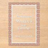 Rustieke Luxe Terracotta Tegel Verbrand Sinaasappe Acryl Uitnodigingen (Voorkant)