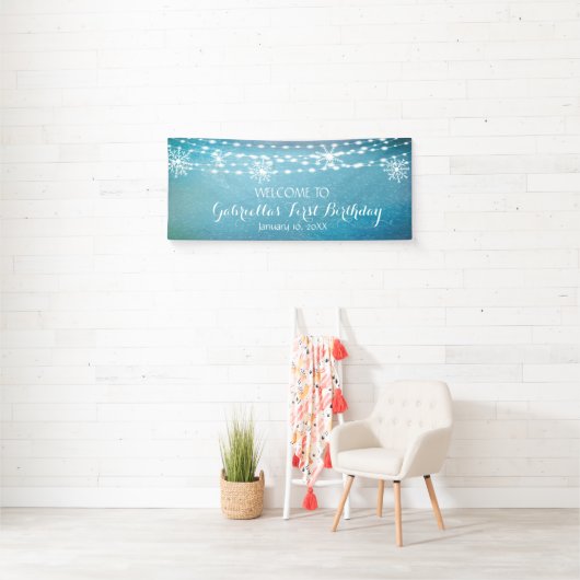 Rustieke maar dromerige Winter Wonderland Eerste V Spandoek (Insitu)