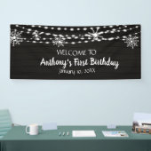 Rustieke maar dromerige Winter Wonderland Eerste V Spandoek (Beurs)