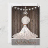 Rustieke maar elegante bruids douche uitnodiging (Voorkant)