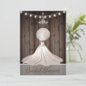 Rustieke maar elegante bruids douche uitnodiging (Staand voorkant)