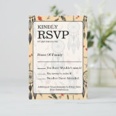 Rustieke Macrame Boho Bruiloft Textuur RSVP Kaartje (Staand voorkant)