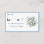 Rustieke madeliefjes & Blauw Bloemen Douche Recept Informatiekaartje (Voorkant)