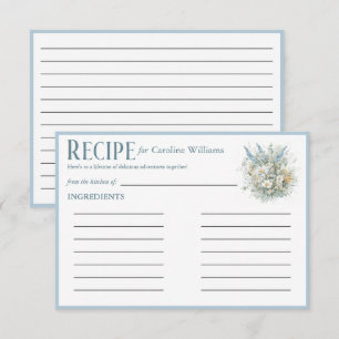 Rustieke madeliefjes & blauw bloemig Vrijgezellenf Informatiekaartje