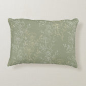 Rustieke madeliefjes op Sage Green, botanische lux Accent Kussen (Achterkant)
