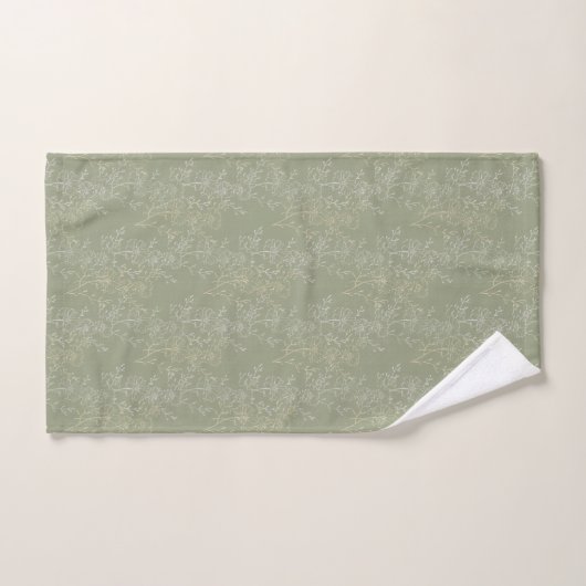 Rustieke madeliefjes op Sage Green, botanische lux Bad Handdoek (Handdoek)