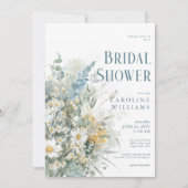 Rustieke madeliefjes & Stoffelijk Blauw Bloemen Vr Kaart (Voorkant)