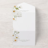 Rustieke madeliefjes & witte bloemen geen diner all in one uitnodiging (Buitenkant)