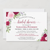 Rustieke Magenta Roze Boho Chic Floral Vrijgezelle Kaart (Voorkant)