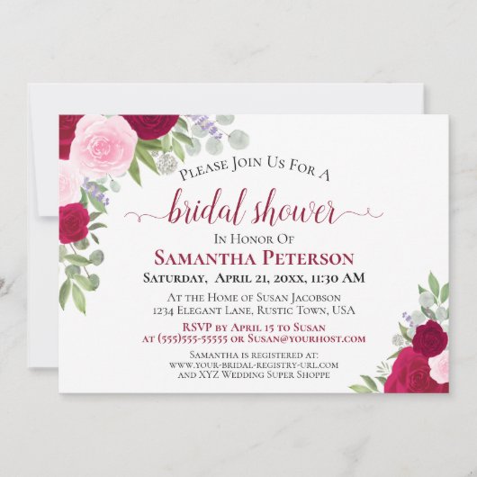 Rustieke Magenta Roze Boho Chic Floral Vrijgezelle Kaart (Voorkant)