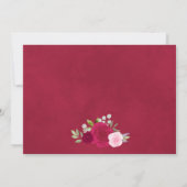 Rustieke Magenta Roze Boho Chic Floral Vrijgezelle Kaart (Achterkant)