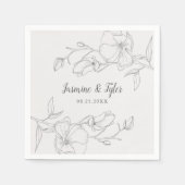 Rustieke Magnolia Bloemen Zomer Huwelijk Servet (Voorkant)