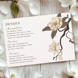 rustieke Magnolia bruiloft details RSVP Kaartje